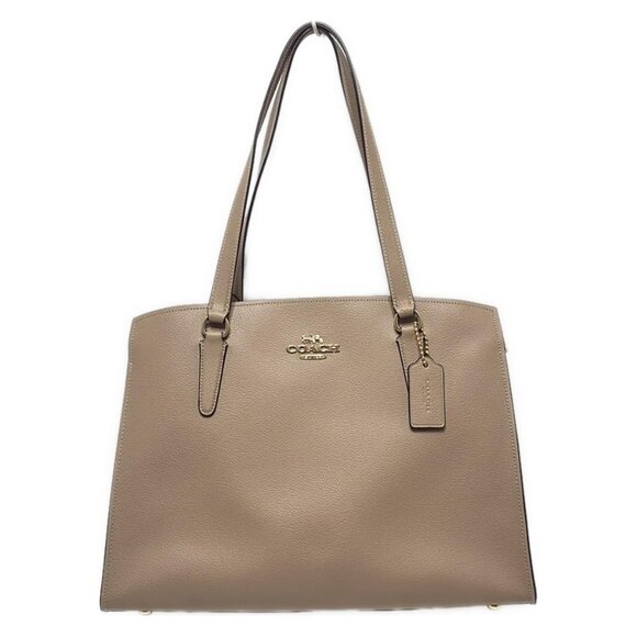 Auth COACH - C4077 Beige Leather Shoulder Bag - Picture 1 of 8